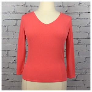 Ann Taylor V-neck Knit Top, Size LT